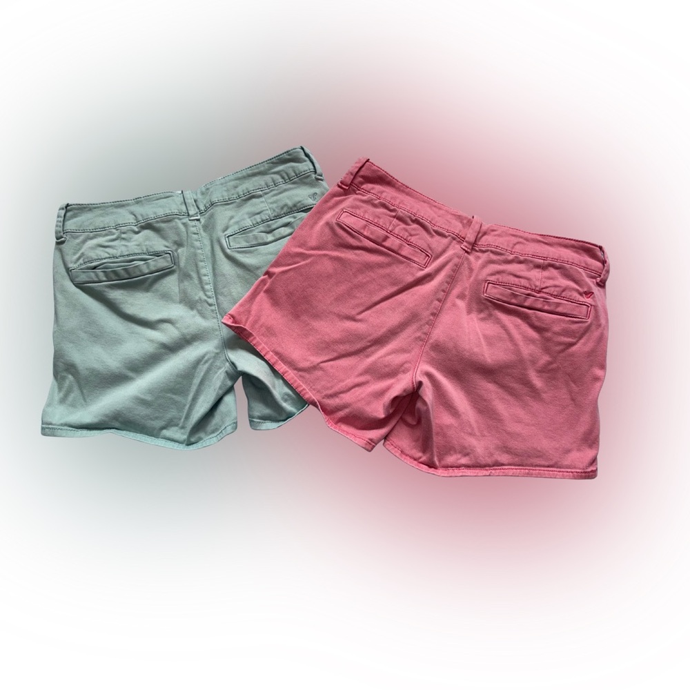 American Eagle Outfitters Super Stretch Midi Shorts Bundle Size 8, Pink & Teal - Picture 2 of 5
